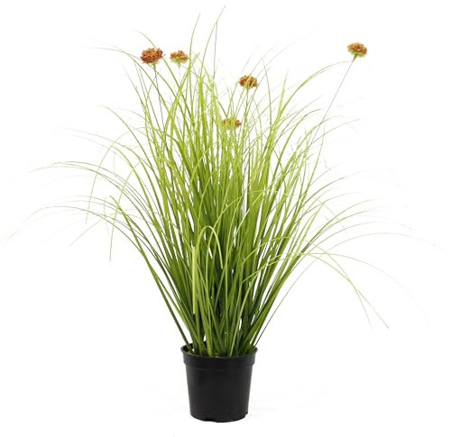 MichaelNoll Kunstgras, künstliches Gras, Dekogras, Kunstpflanze, Zimmerpflanze, Grünpflanze, künstliche Pflanze, Deko, im schwarzen Topf, sehr realistisch, Grün (63 cm - Artikeln. MN-KP-2223)
