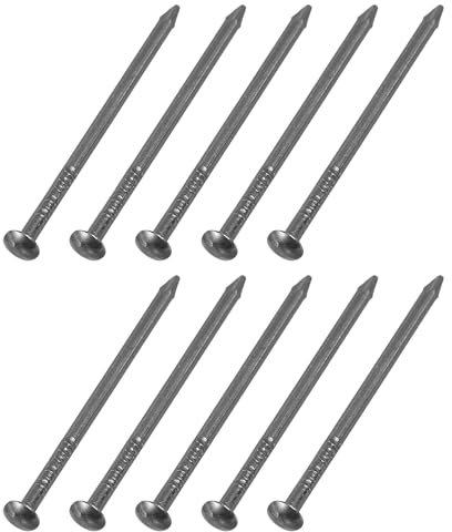 sourcing map 100Pcs Small Hardware Nails, 1.2 x 25mm Carbon Steel Round Head Nail Common Finishing Nail for Household Woodworking Picture Hanging DIY Projects, Black