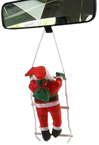 Babbo Natale che si arrampica sull'albero di Natale,Ciondolo festivo per bambola da arrampicata di Babbo Natale con corda - Festa stagionale di Natale, ornamento di Babbo Natale per casa, scuola, nego