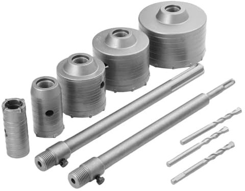 Sizoriruk Kit A Tazza per Cemento 10 Pezzi Punta da Trapano per A Tazza Portatile per Muratura Resistente Agli Urti per Fognature Muro di Cemento