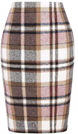 shownicer Gonna Donna Elegante Alta Vita Mini Gonna a Quadri Autunnale Invernale Corta Gonna A Rosa S