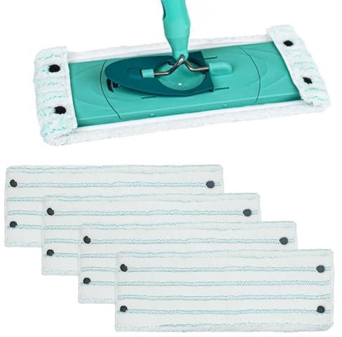 4 Stück Bodenwischer Ersatzbezug kompatibel Mit Leifheit Clean Combi Twist M Micro Duo Set Wischmopp Bezug Wischbezug Mikrofaser Ersatz Zubehör Mop Starke Reinigungskraft