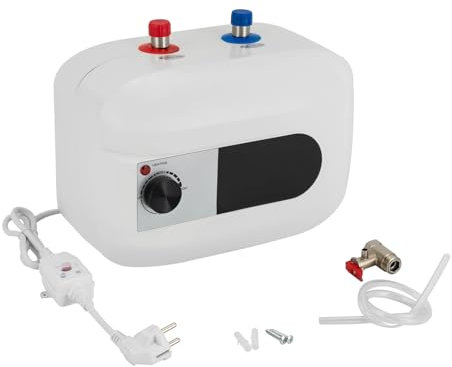 6L Untertischboiler, Wasserboiler Küche Elektro Warmwasserspeicher Speicher 1500W 220V Warmwasserboiler Durchlauferhitzer 30-65°C für Waschbecken, Küchen, Badezimmer Weiß