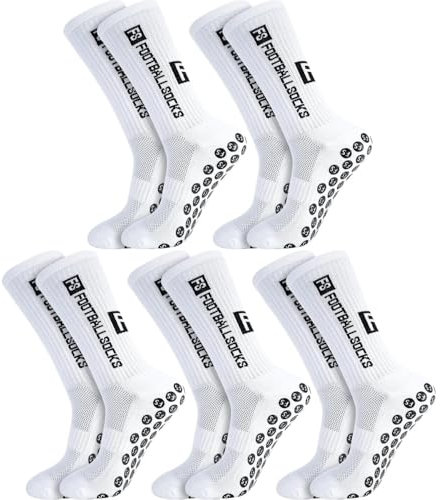 Athlix 5 Paar Anti-Rutsch Fußball Socken Herren Damen – Sportsocken mit Grip Sohle Größe 38-46 – Rutschfeste Sportsocken für Fußball, Basketball, Laufen, Radfahren
