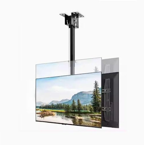 XDAWQP 360° All-round Rotation Of Double-sided Dual Screen TV Hanger - 50-75 Inch TVs Adjustable Height Telescopic TV Bracket,Adjustable Tilt TV Ceiling Mount,Fits Flat And Curved Ce,1,1.6m