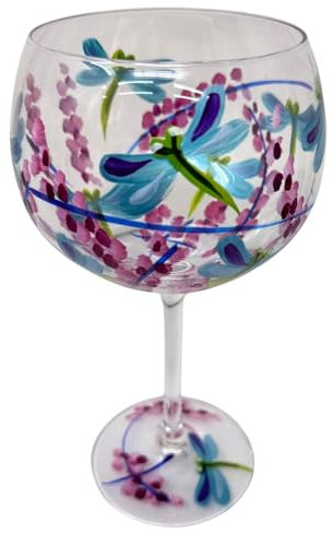 HTUK Libelle Gin Glas - Luxus Ballonglas für Gin, Wein & Cocktails - Schönes Geschenk für Frauen & Männer - Ideal für Geburtstage, Jubiläen & besondere Anlässe