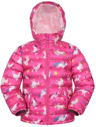 Mountain Warehouse Seasons Kids Padded Puffer Jacket Dark Pink (Printed) 9-10y