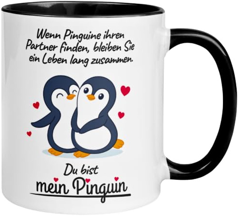 Ich liebe Dich Geschenk Tasse | Du bist mein Pinguin | Romantisches Paar Partner Freund Freundin Sie Ihn Hochzeitstag Jahrestag Valentinstag