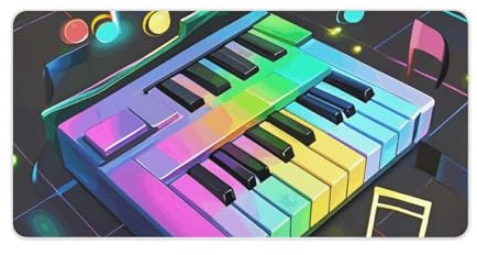 Colorful Piano Keyboard Music Note Mouse Pad Non-Slip Rubber Base Desk Protector Mat Waterproof Desk Pad Extended Large Gaming Keyboard Mat for Office Work Home Desktop Accessory