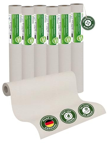 Veluxis Vliestapete 6er-Set UNI einfarbig Warmbeige – 15,00 m × 0,53 m | matt, waschbeständig, stoßfest, Made in Germany