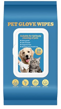 Hunde Waschhandschuhe - Trockenshampoo Tücher | 9.84 Zoll Reinigungshandschuhe | Wasserlose Fellpflege Handschuh, Einweg Pfotenreiniger Set, Sanfte Tägliche Reinigung Für Katzen Und Hunde Reisen