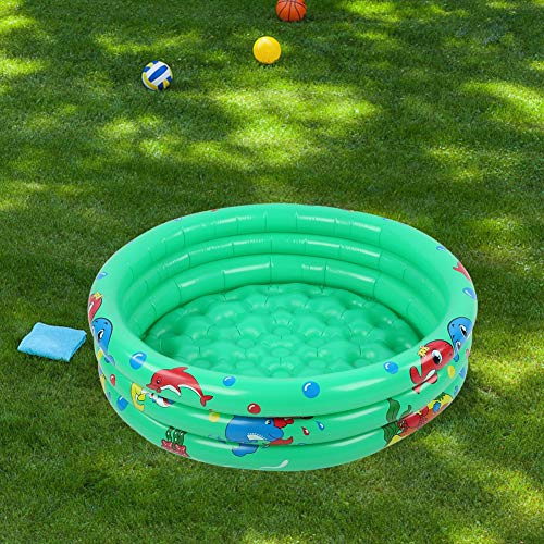Picysa Piscina Gonfiabile Rotonda per Bambini, Piscina Portatile in PVC Morbido per Bambini, Divertimento All'aperto Al Coperto Sicuro per, Verde 90 Cm/120 Cm/150 (Verde 90)