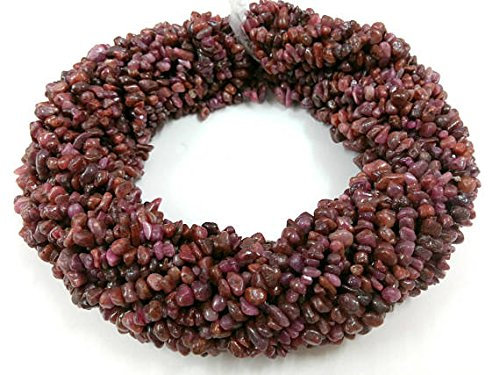 JEWELZ Rubinrosa 4–6 mm zylindrischer loser Rubin-Perlenstrang, voller 86,4 cm langer Strang, 1 Stück