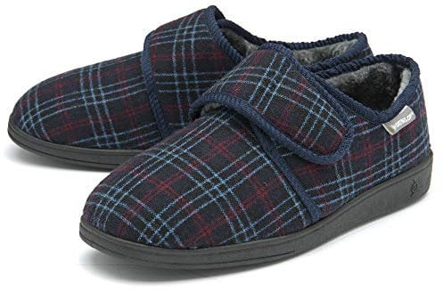 DUNLOP Mens Touch Fastening Full Slipper MTO - Navy - UK 11
