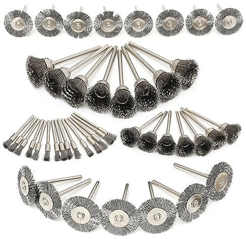 Bestgle 45pcs Steel Wire Wheel Brushes Polishing Set Buffing Accessories Kit for Rotary Tool