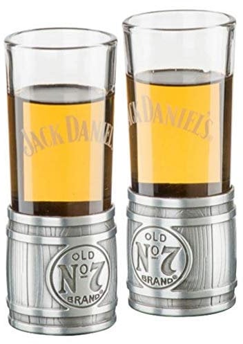 Jack Daniel's Shooter Set aus Metall (2) Glas/Metall Schnapsglas Whiskey Bar