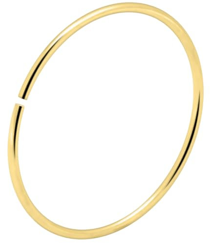 AZARIO LONDON Nasenring, 9 Karat Gold, 0,4 mm, nahtlos, durchgehend, Weißgold, Gelbgold