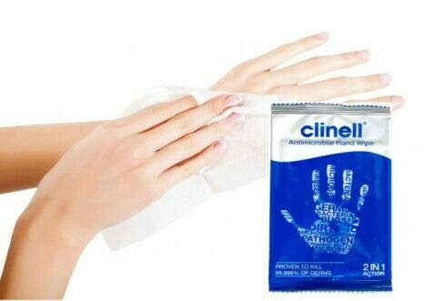 Clinell Antibacterial Hand Wipes - 10 x Individual Sachets (10)