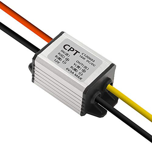 DC Power Converter 12V to 6V Converter Step Down Volt Module Power Supply Car Power Converter DC 9V-22V 12V to DC 6V Buck Voltage Regulator 3A 18W Waterproof (1PCS)
