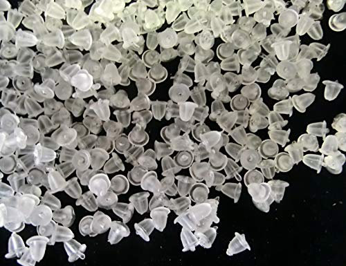 400 Silikon Ohrring Stecker Verschluss Stopper Ohrmutter Ohrstopper transparent Kappen Verschlüsse für OHRHAKEN klar