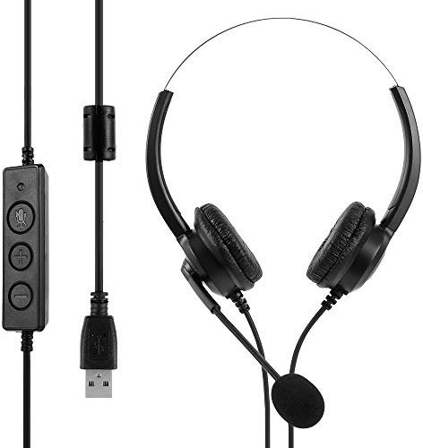 USB Headset with Microphone Laptop Headset with Microphone Headphones for Desktop Adjustable Noise Canceling Earphone for Desktop Earphone for PC Laptop
