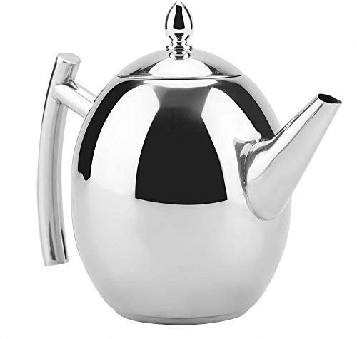 Tetera, tetera de acero inoxidable, tetera de gran capacidad con mango ergonómico, barra de plata para uso en restaurante para el hogar(1500ML)