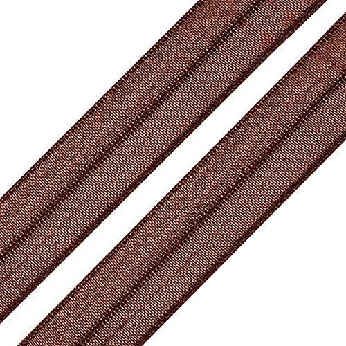 maDDma ® 1m Einfassband 20mm hochelastisch 44% Elastan gefalzt Meterware Faltgummi Schrägband, Braun, Polyester, Elastan (56%, 44%), Klassisch, Zeitgenössisch, Einfarbig, Alltag
