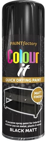 Classic Signature - 2 x All Purpose Black Matt Aerosol Spray Paint 400ml Quick Drying Spray,Fast Dry and Excellent Coverage for Metal, Wood, Plastic and More