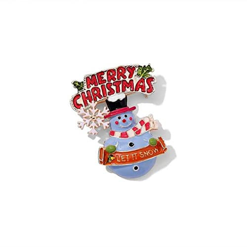 LPOK 2 STÜCKE Weihnachten Schneemann Baum Broschen Nette Lebendige Emaille Winter Schmuck Pins Kinder Brosche Pin Zubehör für Damen-XZ2139KCBL,b