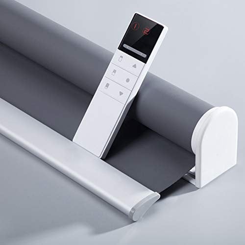 TIPIACE tende motorizzate ricaricabili Full Blackout spesse tonalità impermeabili del tessuto per la casa, dimensioni personalizzate (grigio scuro W90 x H200 cm)