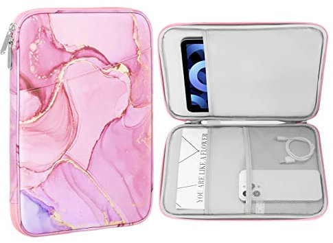 MoKo 9-11 Tablet Tasche Hülle Kompatibel mit iPad Pro 11 M4 2024/11 Zoll iPad Air M2 2024/iPad 10th 10,9 2024/iPad Air 5/4 10,9, Galaxy Tab S9/S8/A8/A7 2022, Trübes Rosa