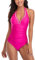 CheChury Costume da Bagno Donna Intero Elegante V Scollo Interi Bikini Tankini Scollo a V Beachwear Donna Swimwear Un Pezzo Costumi da Bagno da Mare Spiaggia