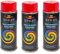 VE-INDUSTRIES Lot de 3 bombes de peinture selon RAL - 400 ml - Vernis coloré pour bois, métal (3020 rouge signalisation)