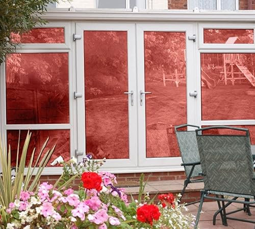PSSC Window Film Reflective One Way Mirror and Solar Control Privacy Glass Tint Red 1m x 50cm