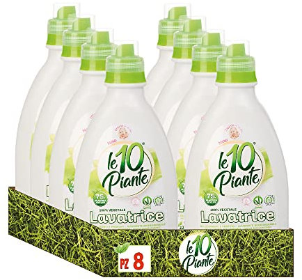 Le 10 Piante Detersivo liquido per Lavatrice Vegetale Eco-Bio per tutti i tessuti e anche a mano No coloranti Ipoallergenico SENZA Nichel Chromo Cobalto 1000ml