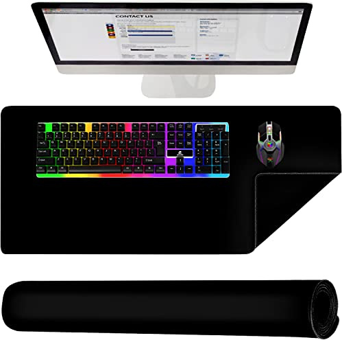 Izoxis Mouse Mat Gaming XXL 90 x 45 cm Table Mat Non-Slip Gaming Accessories 18627 Colour: Black