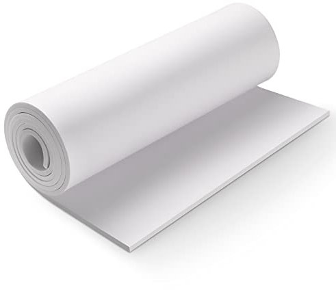 Blanco Goma EVA 6mm, MEARCOOH 35.5cm*124.5cm Cosplay Espuma EVA, 1PCS Goma Espuma Densidad 86kg/m3 para Cosplay Disfraces, Manualidades, Proyectos DIY (Blanco 6mm)