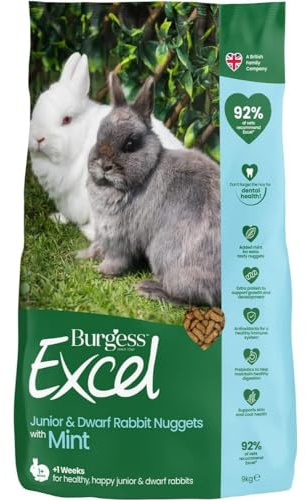 Burgess Excel Junior and Dwarf Nuggets with Mint Rabbit Food 9 kg