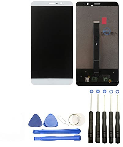 JUANIO Pantalla Completa: Vidrio táctil+ Pantalla LCD Compatible con Huawei Mate 9 Blanco + Herramientas