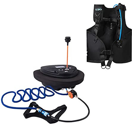 TUXING Diving Ventilator, 5 Stunden wasserdicht tragbare wiederaufladbare Tauchflasche, mit Scuba BCD, Tauchen ohne Flaschen, 45 ft Schlauch & Atemregler, Octopus Hookah mit Mundstück Black