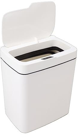 Poubelle de Salle de Bain avec Couvercle, Poubelle 18L Automatique sans , Poubelle Plastique Intelligente avec détecteur de Mouvement Poubelle de Cuisine pour Les Toilettes