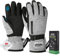 HIKENTURE Winterhandschuhe Herren Damen, 3M Thinsulate Skihandschuhe, Wasserdichte Handschuhe Winter Warm, Winddichte Touchscreen Snowboardhandschuhe für Skifahren, Radfahren, Motorrad, Laufen Grey-XL