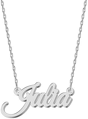 Personalisierte Namenskette Julia - Anpassbarer Gravur-Anhänger aus Edelstahl für Damen - Geschenk für Geburtstage, Jubiläen, Graduierungen, und Valentinstag - Handgefertigt und Individualisierbar