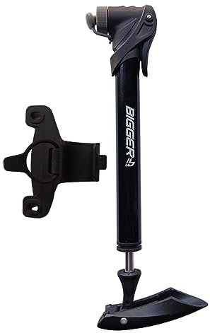Bigger - Inflador para Bicicletas, Negro, Cuerpo Aluminio, Tubo Interior metálico, valvulas Presta, Scharader, Dunlop (Cuerpo Metálico)