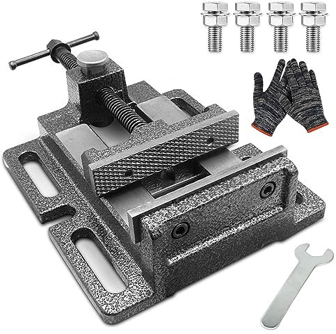 MYTEC Drill Press Vise, 3.0 Black, Quick Release Workbench Industrial Vise Clamp, High-grade cast steel Bench Clamp
