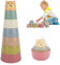 HOCUCHELAND 7 Stück Stapelbecher, Stapelturm Baby mit Bärenkopf Niedlich, Stapelspielzeug Baby mit Kunststoff, Stacking Cups Puzzleorientiert für 6+ Monate Jungen und Mädchen