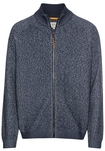 camel active Herren Strickjacke mit Reißverschluss Jeans Blau, Menswear-L