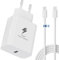 Chargeur Rapide Samsung Type C 25W pour Samsung Galaxy A15 A16 A34 A35 A54 A55 A05S A25 5G S24 S23, A22 S22 S21 S20 FE/Plus/Ultra, Prise Chargeur Super Rapide avec Cable 2M