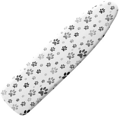 HOWILLATH Dog Paw Print Cotton Ironing Board Cover Fits 135 x 45cm Ironing Boards, Replaceable Iron Board Cover Heavy Duty Iron Pad Covers-XL