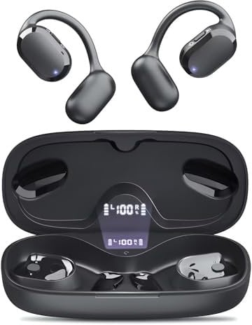 Giveet Open Ear Headphones, Open Ear Earbuds, Dual HD Mic Wireless Sports Earbuds w/40H Charging Case, IPX7 Waterproof, Bluetooth 5.4 Headphones with Earhooks for Working, Driving, TV Watching, Travel